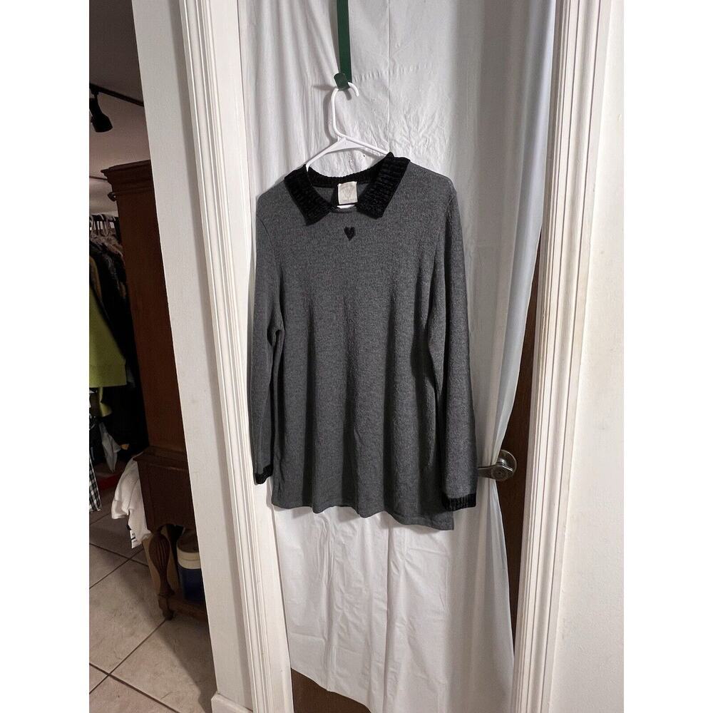 Vera La Pozza Gray Wool Blend Sweater Tunic Made In Italy Size 48